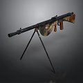 Vintage Military Rifle With Tripod Stand Wooden Grip And Metal Barrel
