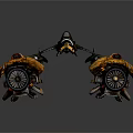 Custom Car Exhaust Pipes With Black Gold Metallic Vintage Industrial Design