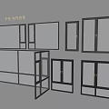 Window Broken Bridge Aluminum Casement Window Inner Open Guide Glass Window 3d model