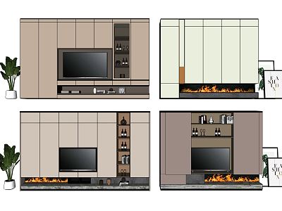 Modern TV Background Cabinet model