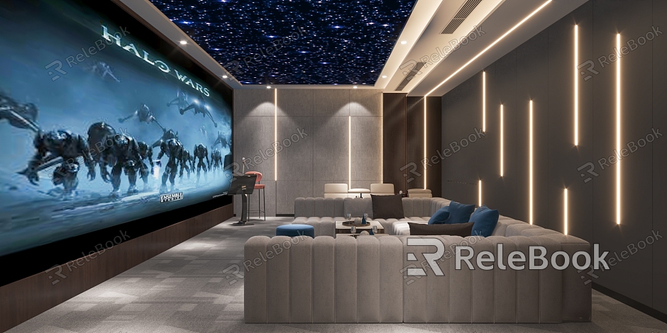 Modern AV Room Recreation Room model