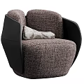 Modern Textured Fabric Accent Chair With Black Armrests And Minimalist Design