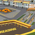 Plaza Landscape Design With Modern Buildings Green Trees Pedestrian Walkways And Landscaped Areas