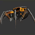 Futuristic Mechanical Spider Design With Metallic Legs And Detailed Components