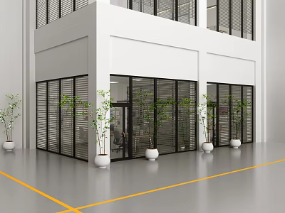 modern public office area office space 3d model
