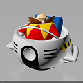 Fun Cartoon Character Riding White Vehicle With Orange Beard Red Yellow Clothes Black Stripes