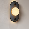 Modern Black Frame Wall Mounted Lamp With Circular Warm Yellow Light Fixture 3d model