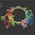 Colorful Roses Arrangement With Pink Red Blooms Butterfly Red Berries And Green Leaves
