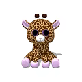 Cute Giraffe Stuffed Toy With Brown Spots Pink Ears And Soft Plush Feet