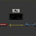 Essential Roadside Toll Equipment With Yellow Barrier Red Cone White Machine And Blue Rail