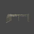 Train Railway Track With Gray Metal Support Structures Industrial Design