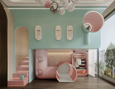 Modern Childlike Children's Bed 3d model