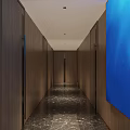 Elegant Store Front Desk With Large Blue Screen Apple iMac Wooden Walls And Red Tree