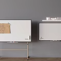 Standing And Wall Mounted Whiteboards With Minotli Sign And Kraft Paper Clips