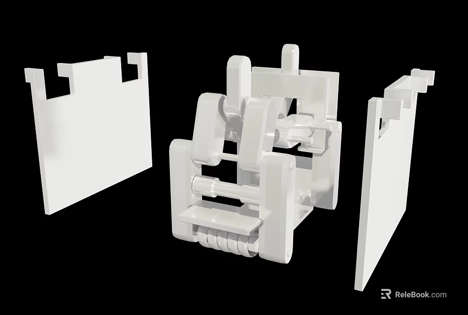 Durable White Plastic Hardware Brackets And Components For Construction Tools 3d model 