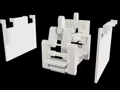 Durable White Plastic Hardware Brackets And Components For Construction Tools 3d model