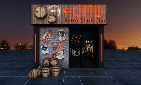 INDUSTRIAL LOFT BAR DOOR HOT INDOOR 3d model