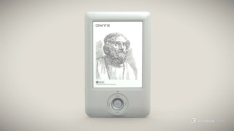 ONYX Digital E Reader With White Design Front Button And Display Sketch 3d model 