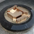 Commercial Equipment Display Model With Round Marble Base And Modern Architectural Design
