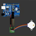 Colorful Wired Electronic Components With Integrated Circuit Board And Motor Actuator