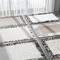 Modern Square Rugs With Black And White Geometric Patterns For Interior Decor 3d model