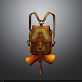 Stylish Orange And Yellow Backpack With Decorative Pattern Ring Buckle And Tassel Details
