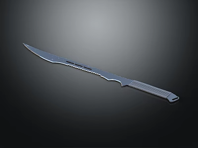 Sharp Metal Weapon With Long Blade Textured Handle And Modern Design 3d model