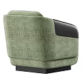 Modern Light Green Fabric Single Sofa With Black Armrests And Comfortable Design 3d model