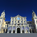 European Architecture With Symmetrical Towers Clock Tower And Intricate Classical Decorations