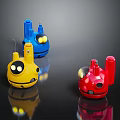 Vibrant Electric Toys Featuring Blue Yellow Red Cartoon Robot Shapes And Unique Design