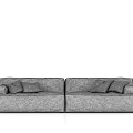 Modern Gray Two Seater Sofa With Plush Cushions In Minimalist Interior