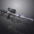 Modern Tactical Rifle With Scope Suppressor Metal Components And Ergonomic Design 3d model