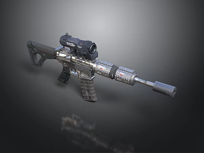 rifle semi-automatic rifle combat rifle battle rifle carbine war rifle attack rifle 3d model