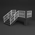 Modern Staircase Design With Angled Flights White Railings And Dark Treads