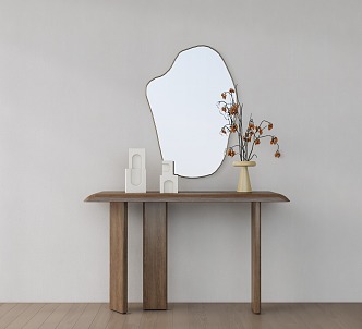 Modern Simple Decorative Table Porch Table Mirror 3d model