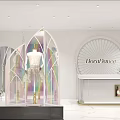 White Fitness Studio With Mirrors Barres Arched Doors And Indoor Plants