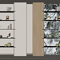 Modern Cream Storage Rack Decorative Rack Storage Rack Background Wall Modern Storage Rack Ornament Combination Partition 3d model