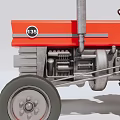 Red Classic Utility Farm Tractor Vehicle With Large Wheels Design