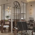 Elegant Vintage Open Living And Dining Room Interior With Classic Furniture And Exquisite Wall Decor