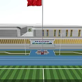 Sports Fitness Outdoor Track and Field Stadium with Football Field Running Track and Sandpit