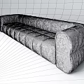 Modern Dark Green Velvet Sectional Sofa With Tufted Design And Pleated Details