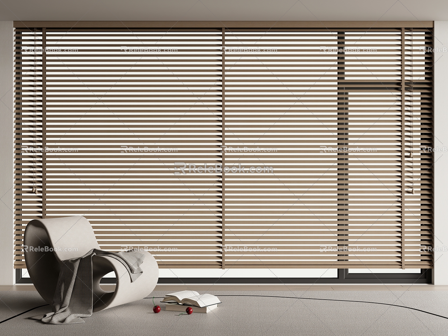 venetian blinds solid wood venetian blinds curtains 3d model