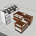 Traditional Chinese Building Exterior Featuring Wooden Frame Black Brick Walls Lattice Doors And Steps