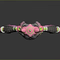 Game Or Movie Character With Cat Ears Black Head And Vibrant Pink White Outfit
