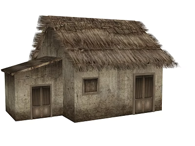 New Chinese Style Thatched House Thatched House Thatched Pavilion Wooden House Farm House 3d model