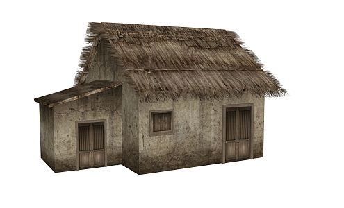 New Chinese Style Thatched House Thatched House Thatched Pavilion Wooden House Farm House 3d model