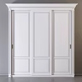 White 3 Door Chest of Drawers with Golden Handles and Sleek Modern Design