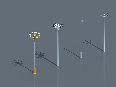 Outdoor Lights with Various Stylish Designs for Garden and Street Decoration 3d model