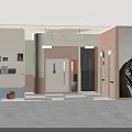 Stylish Modern Mall Shop Interior Featuring Green Pink Beige Walls Display Shelves And Cactus Plants