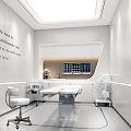 Modern Hospital Clinic Interior With Examination Table Medical Equipment and White Walls